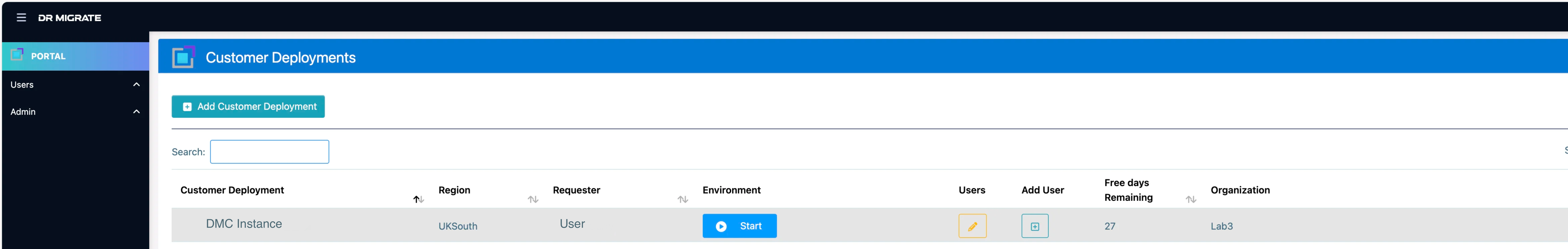 Click Start to initialize your VM instance
