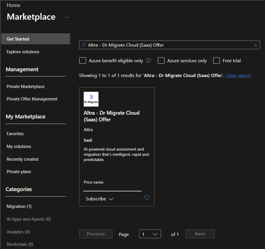 Azure Marketplace Private Plans