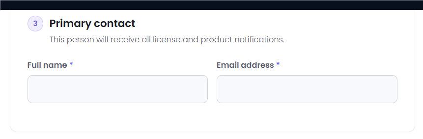 Primary contact section