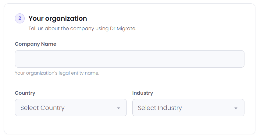 Your organization section